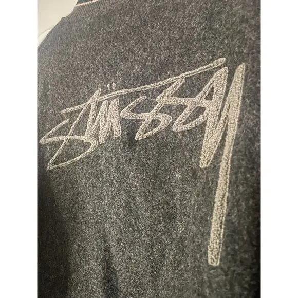 Vintage Stussy International Tribe Varsity Jacket M Wool Leather Sleeve 90s USA - Picture 5 of 9